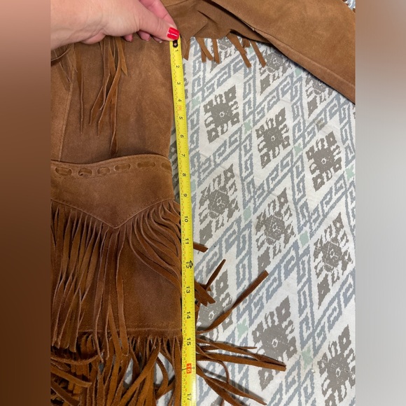 Vintage 1970s Western Fringe Suede Jacket Women's Sz 12 Ms.Pioneer PIONEER WEAR - Picture 4 of 6